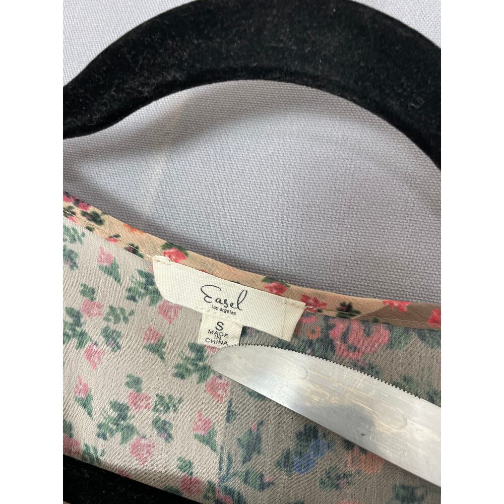 Easel Patchwork Sheer Oversized Peplum Tunic Shir… - image 4